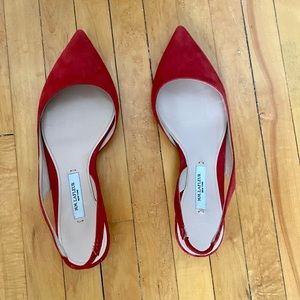 Red slingback flats